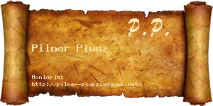 Pilner Piusz névjegykártya